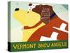 Vermont Snow Angels Yellow And Springer-Stephen Huneck-Stretched Canvas