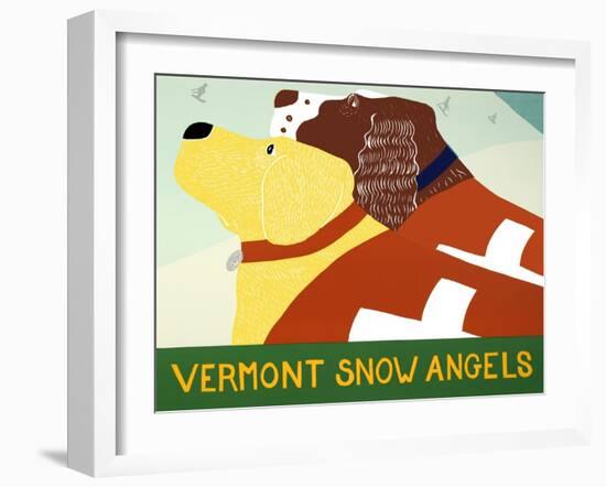 Vermont Snow Angels Yellow And Springer-Stephen Huneck-Framed Giclee Print