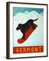 Vermont Snowboard Black-Stephen Huneck-Framed Giclee Print