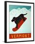 Vermont Snowboard Black-Stephen Huneck-Framed Giclee Print