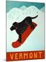 Vermont Snowboard Black-Stephen Huneck-Mounted Premium Giclee Print