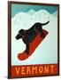 Vermont Snowboard Black-Stephen Huneck-Framed Premium Giclee Print