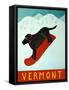 Vermont Snowboard Black-Stephen Huneck-Framed Stretched Canvas