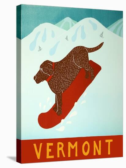 Vermont Snowboard Choc-Stephen Huneck-Stretched Canvas