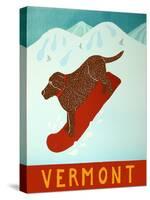 Vermont Snowboard Choc-Stephen Huneck-Stretched Canvas