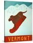 Vermont Snowboard Choc-Stephen Huneck-Stretched Canvas