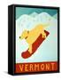 Vermont Snowboard Yellow-Stephen Huneck-Framed Stretched Canvas