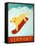 Vermont Snowboard Yellow-Stephen Huneck-Framed Stretched Canvas