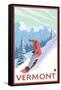 Vermont - Snowboarder Scene-Lantern Press-Framed Stretched Canvas