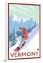 Vermont - Snowboarder Scene-Lantern Press-Framed Art Print