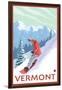 Vermont - Snowboarder Scene-Lantern Press-Framed Art Print