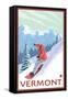 Vermont - Snowboarder Scene-Lantern Press-Framed Stretched Canvas