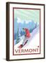 Vermont - Snowboarder Scene-Lantern Press-Framed Art Print