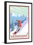 Vermont - Snowboarder Scene-Lantern Press-Framed Art Print