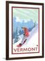 Vermont - Snowboarder Scene-Lantern Press-Framed Art Print