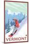 Vermont - Snowboarder Scene-Lantern Press-Mounted Art Print