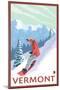 Vermont - Snowboarder Scene-Lantern Press-Mounted Art Print