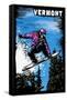Vermont - Snowboarder - Scratchboard-Lantern Press-Framed Stretched Canvas