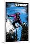 Vermont - Snowboarder - Scratchboard-Lantern Press-Framed Art Print