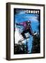 Vermont - Snowboarder - Scratchboard-Lantern Press-Framed Art Print