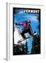 Vermont - Snowboarder - Scratchboard-Lantern Press-Framed Art Print