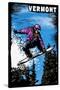 Vermont - Snowboarder - Scratchboard-Lantern Press-Stretched Canvas