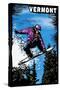 Vermont - Snowboarder - Scratchboard-Lantern Press-Stretched Canvas
