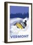 Vermont, Snowmobile Scene-Lantern Press-Framed Art Print