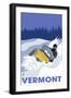 Vermont, Snowmobile Scene-Lantern Press-Framed Art Print
