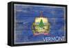 Vermont State Flag - Barnwood Painting-Lantern Press-Framed Stretched Canvas