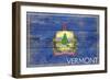 Vermont State Flag - Barnwood Painting-Lantern Press-Framed Art Print