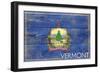 Vermont State Flag - Barnwood Painting-Lantern Press-Framed Art Print