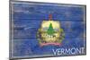 Vermont State Flag - Barnwood Painting-Lantern Press-Mounted Art Print