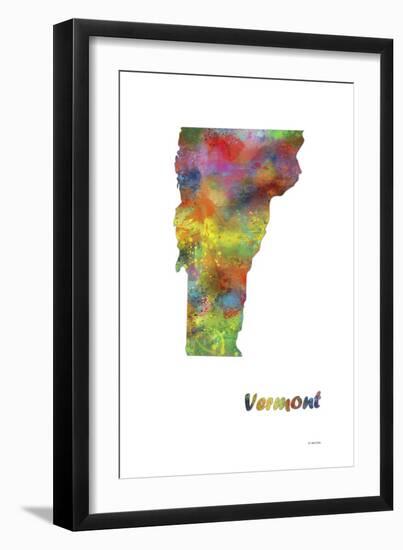 Vermont State Map 1-Marlene Watson-Framed Giclee Print