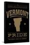 Vermont State Pride - Gold on Black-Lantern Press-Framed Stretched Canvas