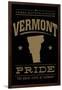 Vermont State Pride - Gold on Black-Lantern Press-Framed Art Print