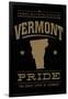 Vermont State Pride - Gold on Black-Lantern Press-Framed Art Print