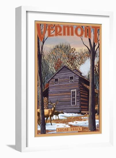 Vermont - Sugar Shack-Lantern Press-Framed Art Print