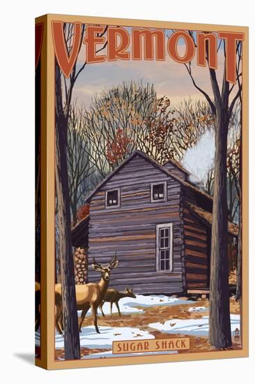 Vermont - Sugar Shack-Lantern Press-Stretched Canvas