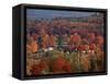 Vermont Town in the Fall, USA-Charles Sleicher-Framed Stretched Canvas