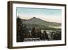 Vermont, View of Camels Hump from Central Vermont Railroad-Lantern Press-Framed Art Print