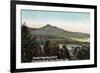 Vermont, View of Camels Hump from Central Vermont Railroad-Lantern Press-Framed Premium Giclee Print