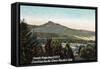 Vermont, View of Camels Hump from Central Vermont Railroad-Lantern Press-Framed Stretched Canvas