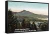 Vermont, View of Camels Hump from Central Vermont Railroad-Lantern Press-Framed Stretched Canvas