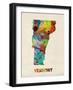 Vermont Watercolor Map-Michael Tompsett-Framed Art Print