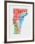 Vermont Watercolor Word Cloud-NaxArt-Framed Art Print