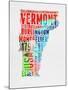 Vermont Watercolor Word Cloud-NaxArt-Mounted Art Print
