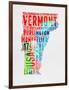 Vermont Watercolor Word Cloud-NaxArt-Framed Art Print