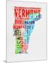 Vermont Watercolor Word Cloud-NaxArt-Mounted Art Print