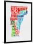 Vermont Watercolor Word Cloud-NaxArt-Framed Art Print